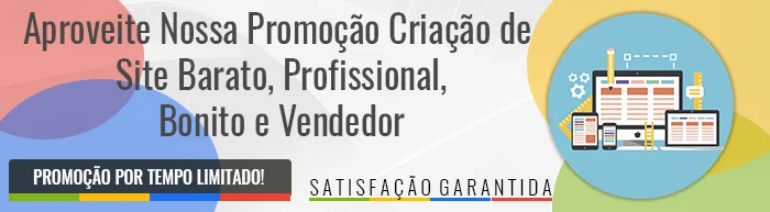 Criação de site em promoção Promoção criação de site